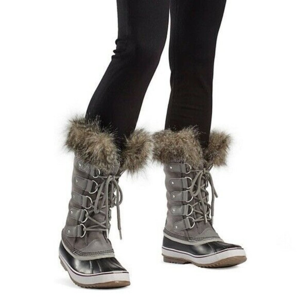 Sorel Son of Joan Winter Boots Youth Size 5= Women’s 6.5 Snow Grey Waterproof